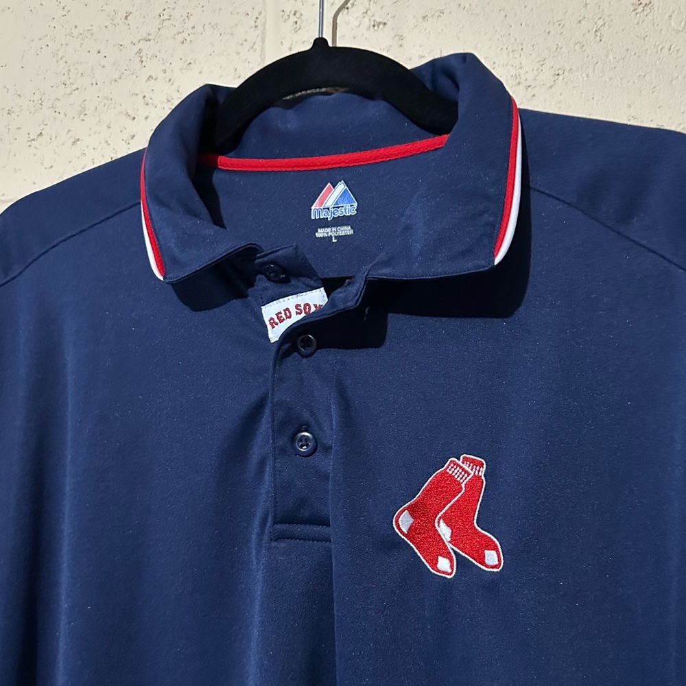 Boston Red Sox Majestic men’s polo shirt‎ collared shirt size large MLB